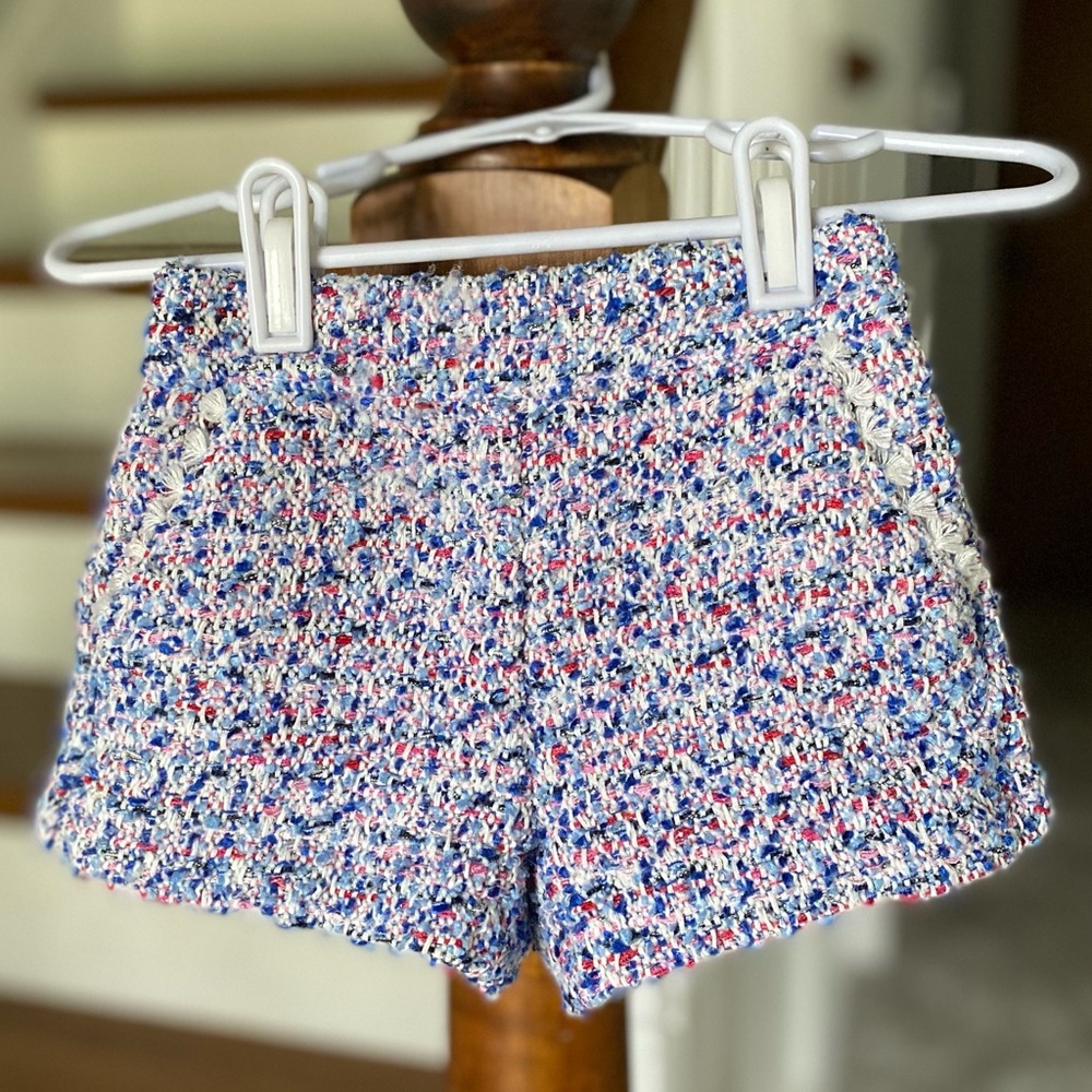 Janie and Jack Tweed Boucle Shorts Blue